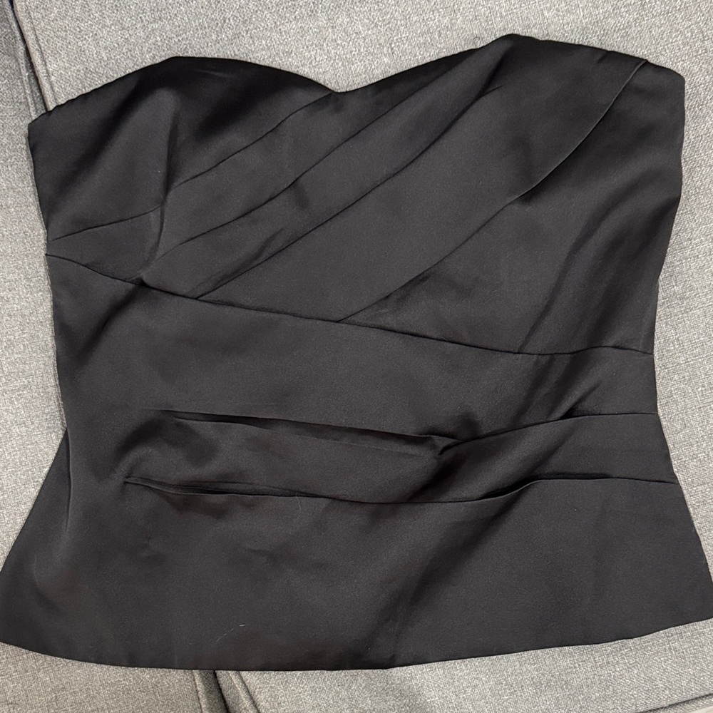White House Black Market Black Strapless Blouse